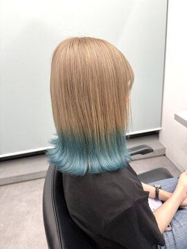 ゴウトゥデイシェアサロン 町田店(GO TODAY SHAiRE SALON) ミルクティー/水色/デザインカラー【町田】