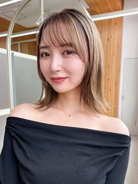 アフロート エル 大阪(AFLOAT L) シンプルが可愛い!ミディアムレイヤーとシースルーバング!