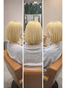 リコ ヘアー メイク 海老名店(Lico hair make) 透明感ブロンドのコンパクトボブ