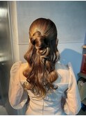 【ハーフアップ】結婚式/銀座/ヘアセットカチモリヘアアレンジ