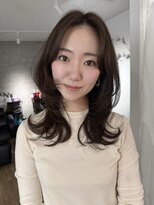 エトワ 中央店(etoi)&nbsp;大分ミディアムレイヤー韓国ヘアくびれスタイル顔まわりカット