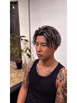 ジェットブラックキューサンロク(JET BLACK 936)&nbsp;ギャングスパイラルセミロングバージョン×ホワイトメッシュ