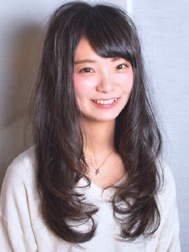 コーボ 柏(COVO) 【COVO柏/小鴨俊彦】黒髮大人可愛い内巻き厚めバング　I9