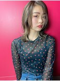ミディアムウルフにインナーハイライト