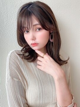 アフロート エル 錦糸町(AFLOAT L) 前髪パーマ/セミウェットウェーブ/オリーブカラー/大人かわいい