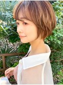 前下がりボブ/モテ髪カタログ/小顔に見せるヘア/前髪カット