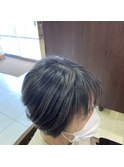 白髪ぼかしハイライトショートボブ