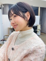 エニ 自由が丘(ENi)&nbsp;黒髪/グレーベージュ/レイヤーロング/前髪パーマ[自由が丘駅]