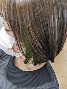 ヘアラボウィッシュ(hair labo Wish) インナーカラー　グリーン
