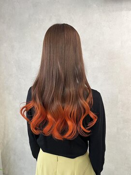 ミューバイケンジ(miu by KENJE) miu&橋本愛海 グラデーションオレンジカラー◎