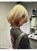 フォックスカラー　狐カラー　エンドカラー　ダブルカラー
