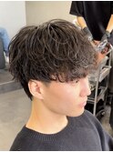 渋谷メンズマッシュウルフカットシャドウパーマ緩め波巻きパーマ