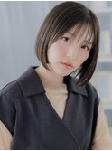 艶髪オリーブアッシュ切りっぱなしミニボブa上尾20代30代40代