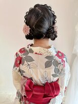 お団子ツイン／編み込み／三つ編み／浴衣-