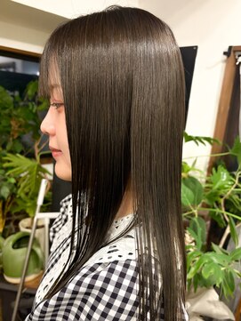 ハディーカヘアー(Hadeeca hair) 【hadeeca hair】髪質改善ストレート+オリーブカラー