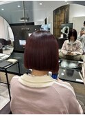 切りっぱなしボブショートボブカシスピンクチェリーブラウン