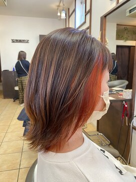 インナーカラー×オレンジ