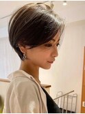 白髪ぼかしハイライトで作るショートボブスタイル