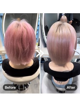 フュルスティン(FURSTIN)の写真/ブリーチ毛のうねりもご相談◎縮毛矯正・酸性ストレートで、自然にまとまる艶髪へ。