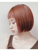 アパレル系女子に大人気!ショートバング×オレンジ×ミニボブ