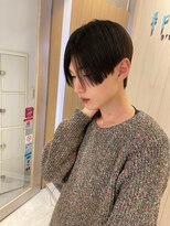 メンズ前下がりストレート
