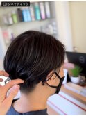 黒髪/ボブルフ/ネビージュ/小顔/ワンレン/髪質改善/前髪 西尾