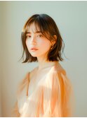 小顔ボブルフネビージュ30代40代ショート13