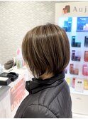 まるっとショート★白髪ぼかしハイライトカラー