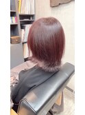 大人の魅力を引き出すルビーレッドボブ　髪質改善/髪質改善Tr