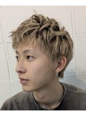 メンズパーマ風スタイリング