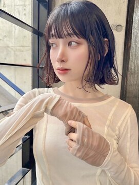ミンクス 青山店(MINX) 【MINX】くびれヘアアプリコットオレンジハイライトカラー表参道