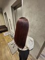 ヘアサロンM 新宿 ブリーチ無しで作る中明度暖色カラーレッド