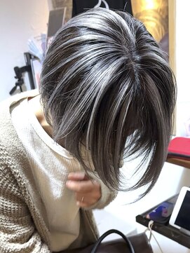 ブレイズヘアー(BLAZEhair) 【筋感バツグン】脱白髪染めバレイヤージュ×ブリーチ2回