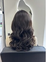 ロア 熊本(LOA)&nbsp;コテ巻き風パーマ　ミディアム　20代30代40代