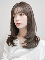 レア 表参道(L'ea)&nbsp;くびれヘアアプリコットオレンジ夏ヘアハイライトカラー