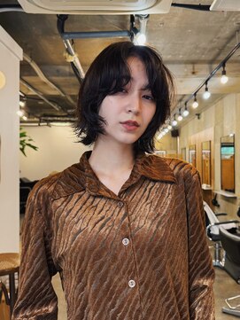 ヒュージ 三軒茶屋(huge) レイヤーボブ/ミニボブ/ニュアンスパーマ/顔周りカット/20代30代