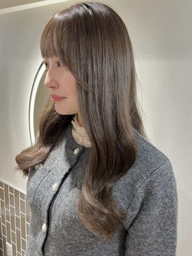 レーン(lane) くすみベージュ×ゆる巻き