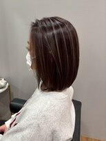ヘアプレイスソル (HAIR PLACE SoL)&nbsp;ハイライトカラー/ミディアムボブ/チョコレートブラウン