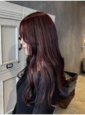 ブリーチなしダブルカラーで叶う深めボルドーカラー