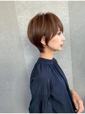 ナチュラルショート/ショートボブ/顔周り/30代40代50代