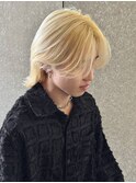メンズブリーチカラーメンズカラーセンターパートウルフ群馬太田