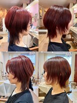 ヘアーアンドカラー プラーチェ(hair&color Plaatje)&nbsp;ボルドーレッドのマッシュウルフ