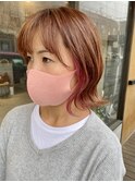 『イヤリングカラー』ピンクベージュ×ブライトピンク