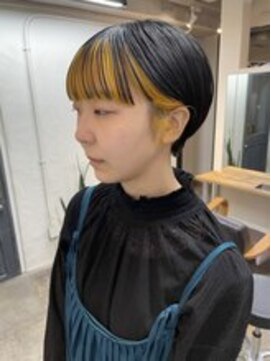 ソイリウム 下北沢(soi rium) 【イエローインナーカラー×マッシュショート】