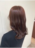 オレンジ×ブラウン×外はね