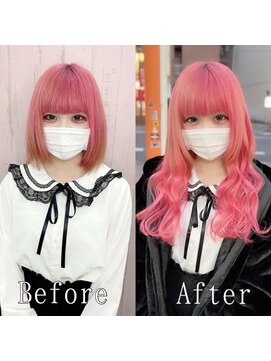 あるじゃんすー 名古屋店 地雷ピンク#シールエクステ#ナチュラルピンク#ラフウェーブ#大須