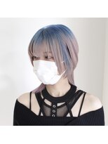 デコヘアーフラッペ(DECO HAIR frappe) ブルーカラーとピンクカラーのグラデーションカラー