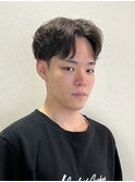 【平山明樹】毛流れメンズパーマ/センターパート