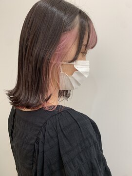 ビーストバイブランカ 刈谷三河安城(BEEst by BLANCA) 外ハネボブ×イヤリングピンクカラー