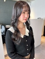 アム(amu)&nbsp;ダークグレージュ/シースルーバング/顔まわりレイヤー/ロング